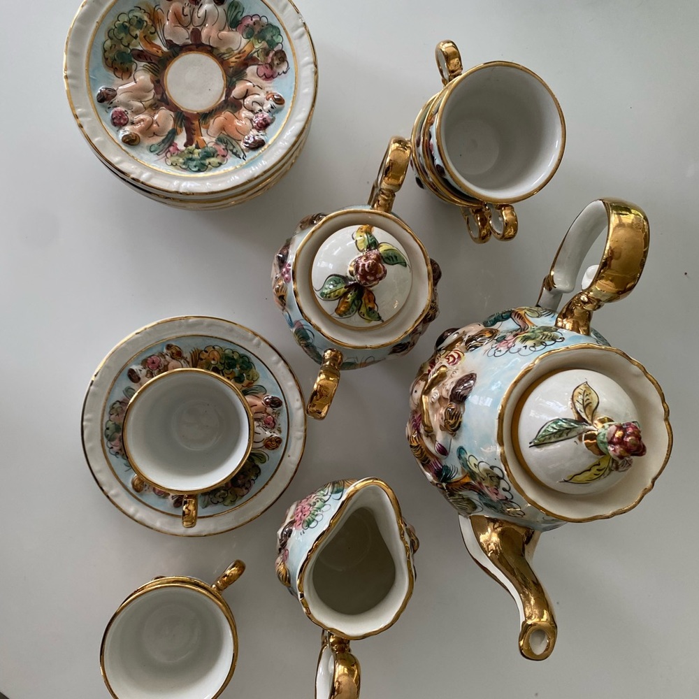 Antique Italian Capodimonte Tea Set